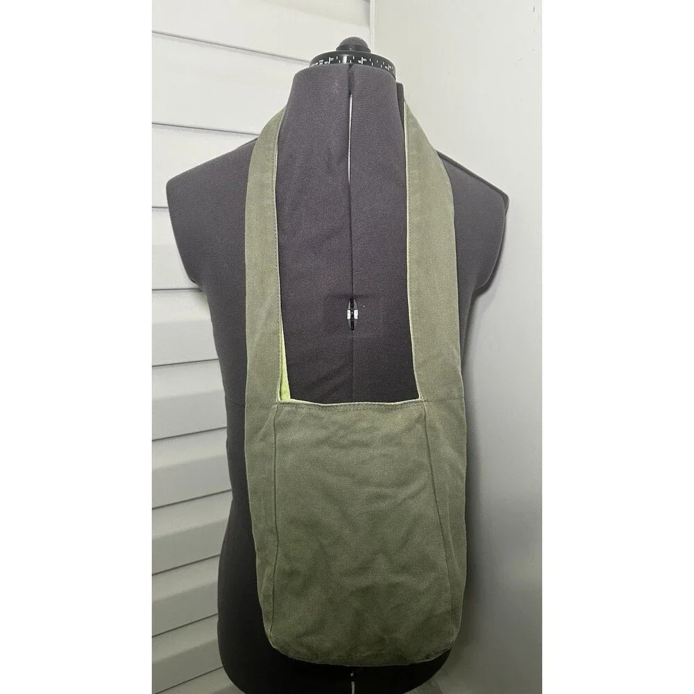 Kavu Reversible Bag Purse Brown Green Canvas 10”x8”x4” Outdoor Eco Friendly